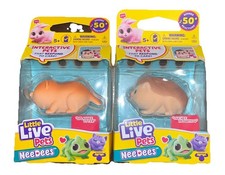  2 Little Live NeeDees Pets "Splashee Otter  Ochee Hedgehog"