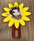 Vintage Borden's Milk Ice Cream Elsie Cow Metal License Plate Topper
