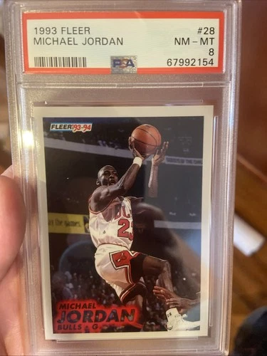 1993 FLEER #28 Michael Jordan PSA 8 NM-MT CHICAGO BULLS Basketball Card