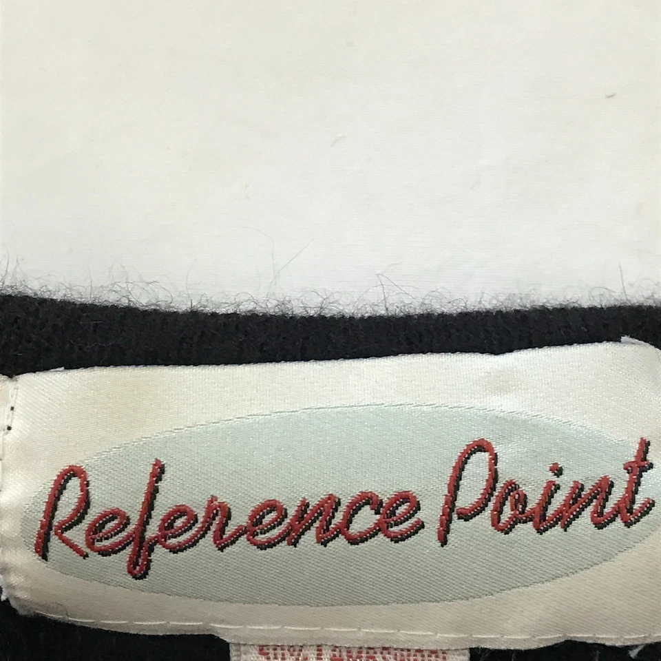 Suéter Recortado Punto de Referencia Mujer L Negro Cordero Lana Angora Floral Recortado Foto 3 de 4