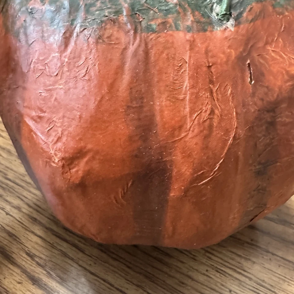 Vintage Halloween Paper Mache Pumpkin Jack O Lantern Candy Folk Art Incredible! - Image 3 of 4