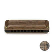 SUZUKI 10-hole harmonica MANJI wooden cover model M-20W E key