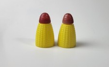 Vintage Lapin Plastic Ears Of Corn Salt and Pepper Shakers Made in USA