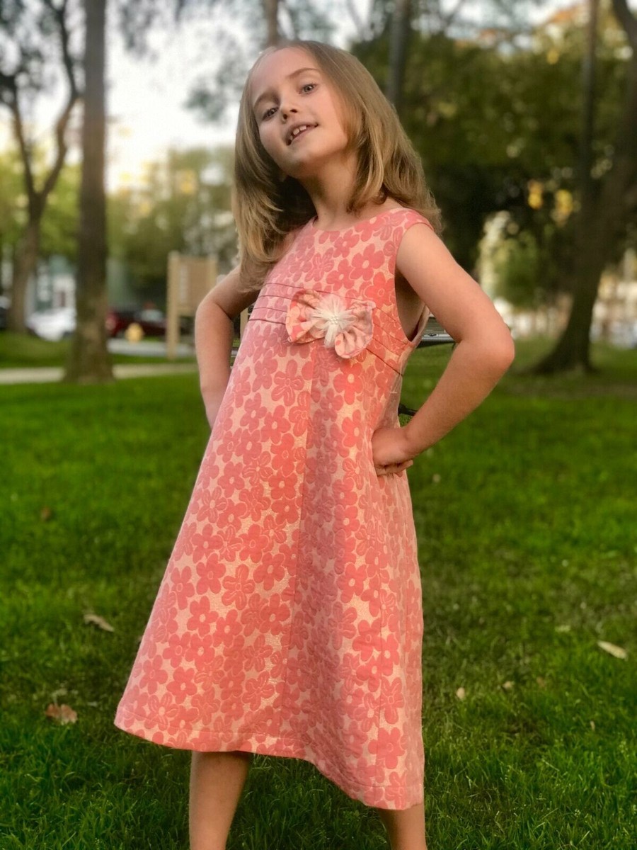 NWT Isobella & Chloe Floral Pink Salmon Sleeveless Dress size 7 | eBay