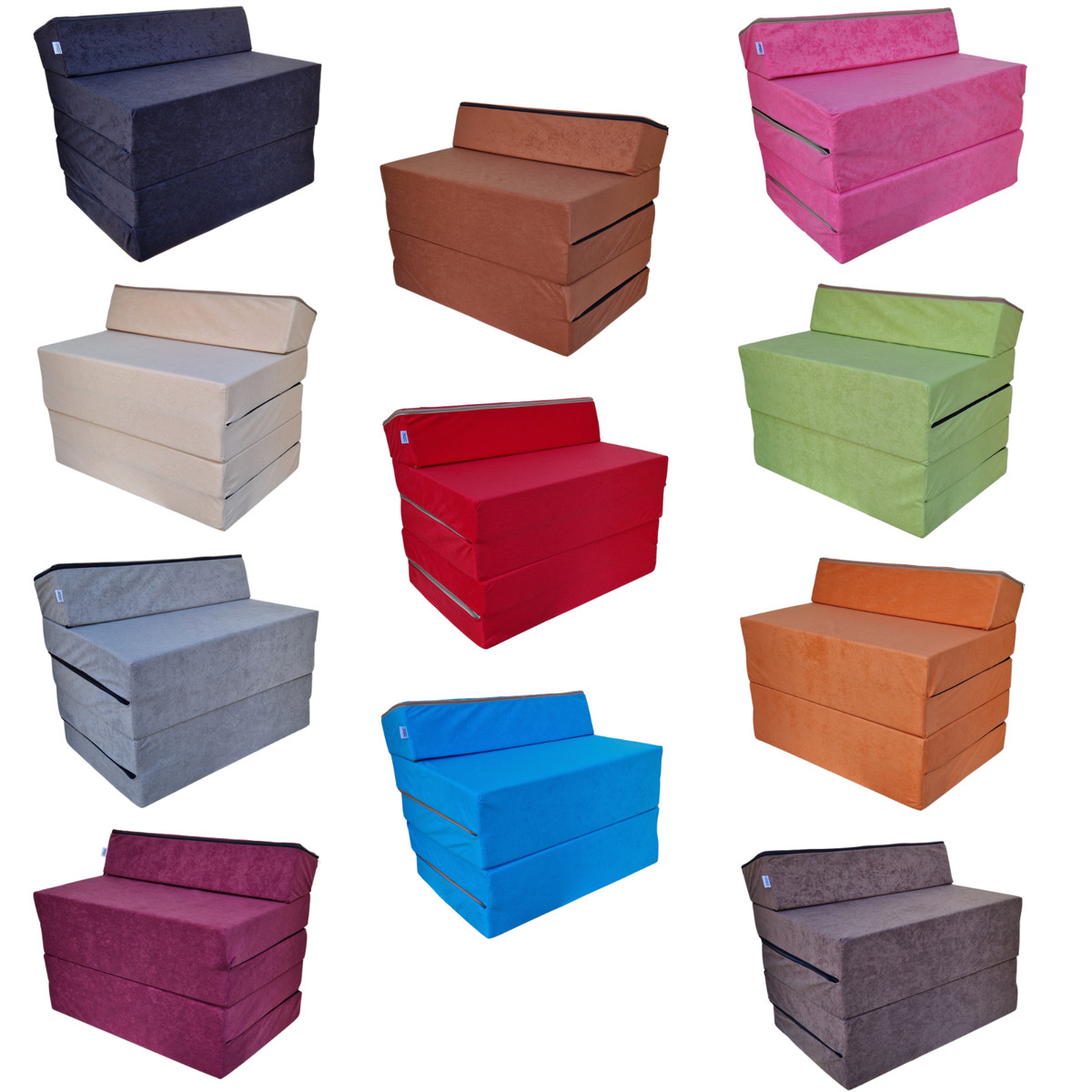 195 x 70 x 10 cm Colchón plegable de espuma cama invitados futon sillón adultos