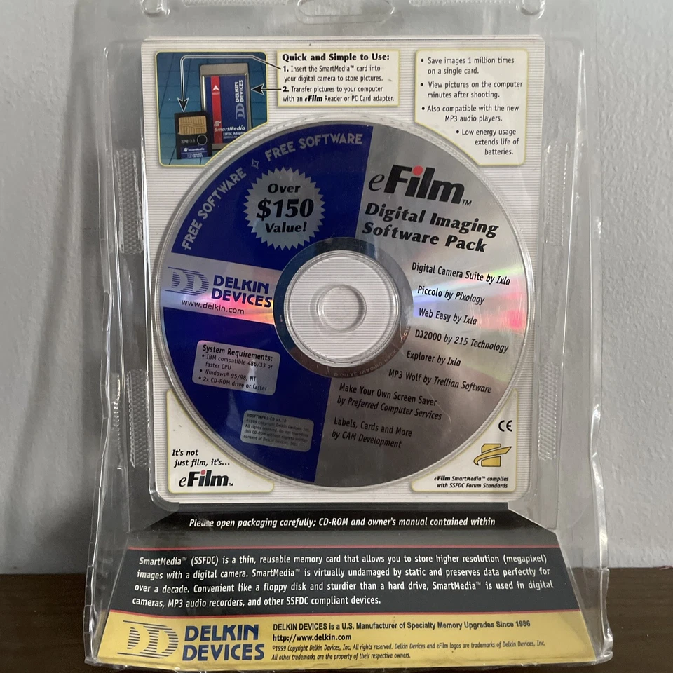 Delkin 16 MB CompactFlash Card DDCFFLS2-016 + Digital Imaging Software Pack - Image 3 of 4