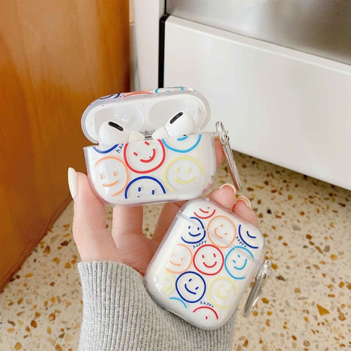 Smiley Protective Case For Apple Airpods 1/2/3 gen and AirPod Pro with  Keychain | eBay