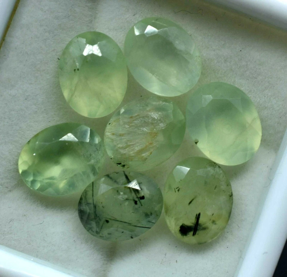 22.05 Ct Natural African Green Prehnite Excellent 7 Pcs Untreated Loose Gemstone - Image 2 of 4