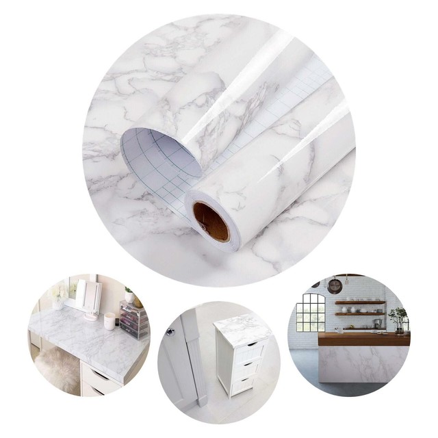 Countertop Self Adhesive Vinyl Film Marble Kitchen Wallpaper Furniture