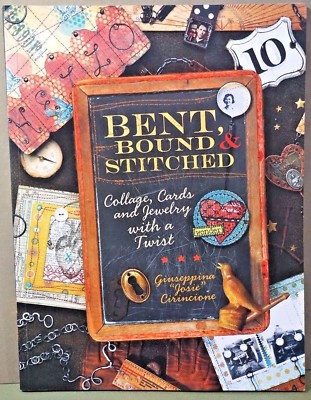 Bent Bound & Stitched Collage Cards Jewelry Upcycled Art Craft Book Giuseppina