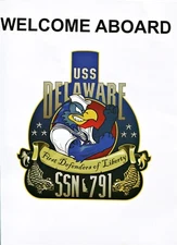 USS Delaware SSN-791 US Navy submarine Welcome Board folder 9.5 x 12 inch