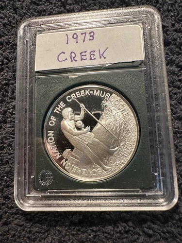 CREEK Tribe (1973) Franklin Mint .999 (Proof) Silver Round (201)