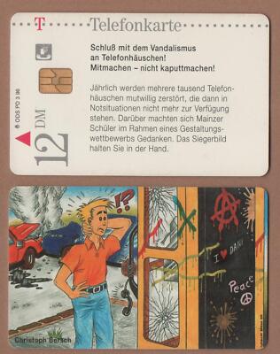 Telephone card 12 DM Telekom 1996 ODS PD 3.96 end of vandalism * TE7