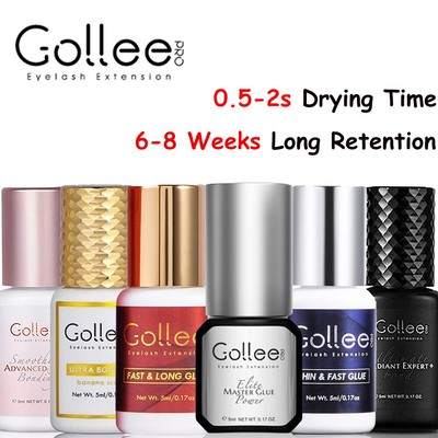 Gollee Lash Glue for Eyelash Extensions 0.5s Drying Time Long Lasting Waterproof