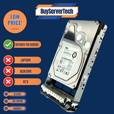 Dell 4TB 7.2K 6G 3.5'' SAS HDD 12GYY 012GYY MG03SCA40 w/ Caddy - Enterprise Drive
