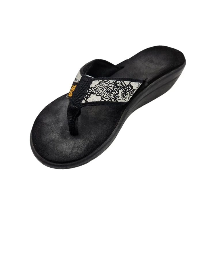 Teva Voya 花卉印花楔形拖鞋凉鞋女式 8 码 — 第 4/4 张图片