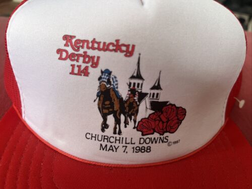 Vintage Kentucky Derby 114 Churchill Downs 1988 Mesh Snapback Trucker Hat Cap - Picture 2 of 5