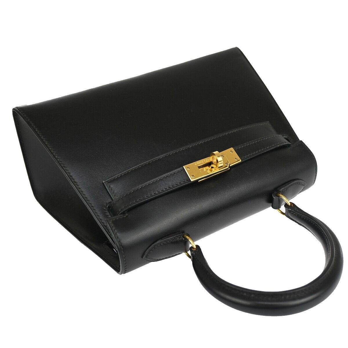 HERMES MINI KELLY 2WAY SHOULDER HAND BAG BOX CALF LEATHER HERMES MINI KELLY 2WAY SHOULDER HAND BAG BOX CALF LEATHER