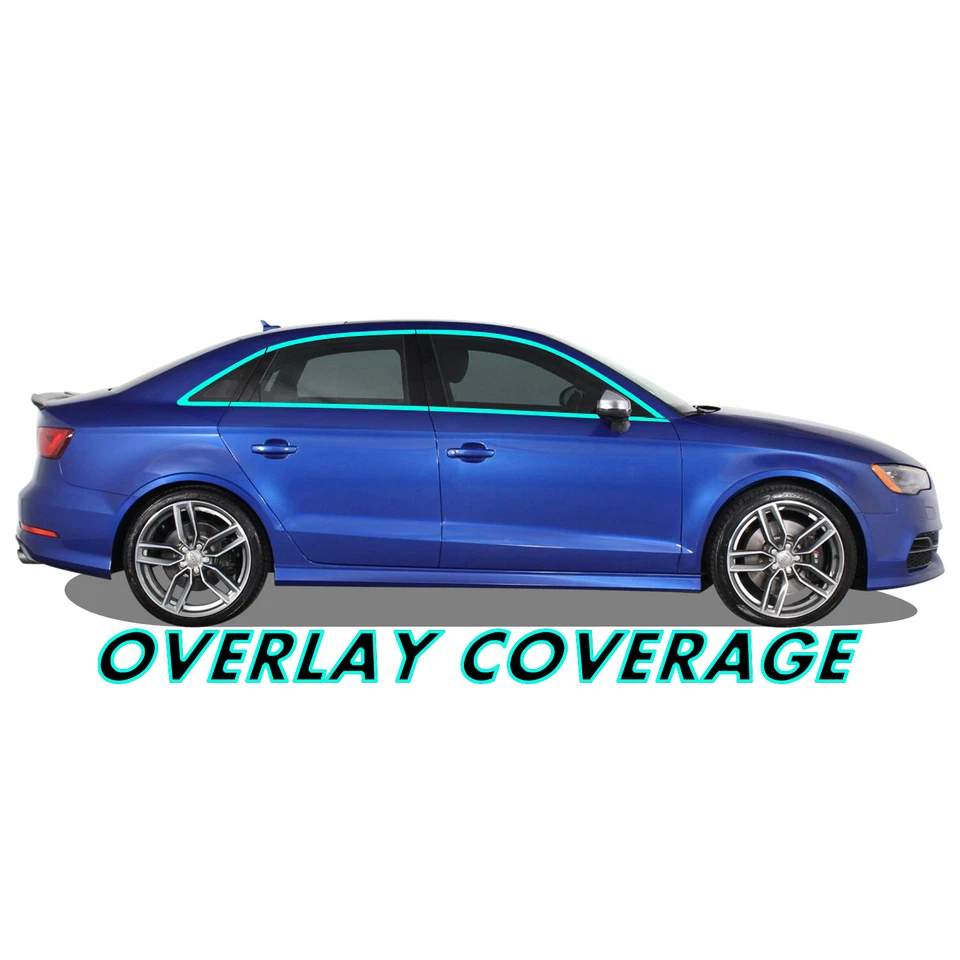 Sobreposição de apagão cromado para 2014-20 Audi A3 S3 acabamento de janela  - Imagem 2 de 4