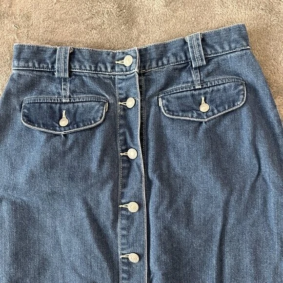 Maxi Falda De Colección Dockers Denim Botón Delantero Para Mujer Talla 10 Foto 3 de 4