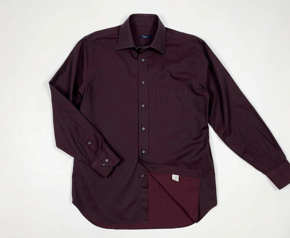 Ingram shirt camicia uomo usato used M 39 bordo rosso manica lunga