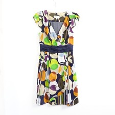 Moulinette Soeurs Anthropologie dress sheath abstract geometric print wrap front