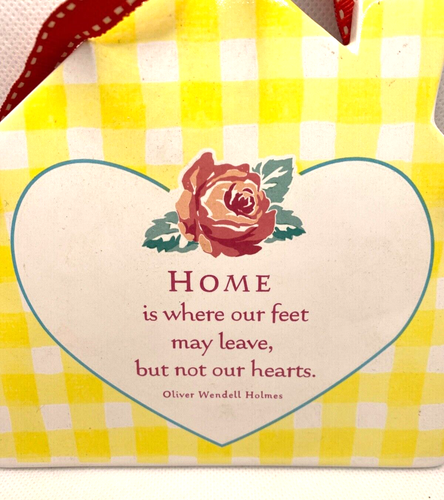 Placa de cerámica de pared vintage con sello Oliver Wendell Holmes Home is Hearts - Imagen 2 de 3