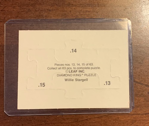 Willie Stargell 13,14,15 Diamond King Puzzle Leaf Inc Trading Card - Picture 2 of 2