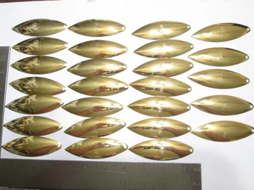 LOT OF 25 - WILLOW LEAF BLADES #7 - GOLD PLATED - STAINLESS STEEL #