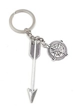 Keyring Path Arrow Path Direction Silver Metal Pendant Charm