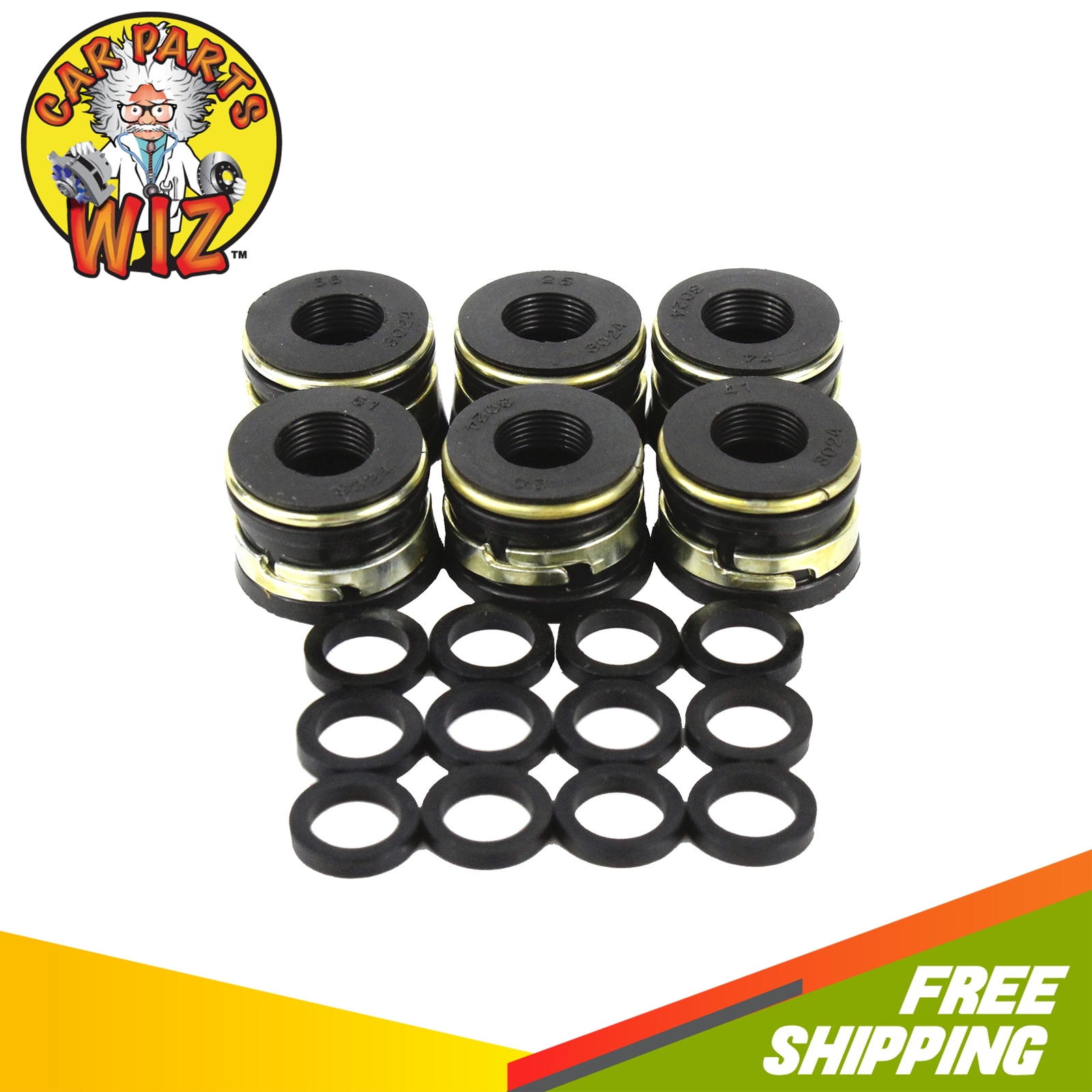 Valve Stem Seals (20-Pack) - Positive Type, Viton Material, For GM/Chevy 6.2L & 6.5L Diesel Engines