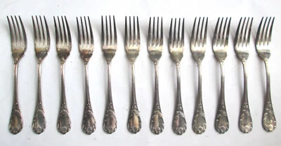 Vtg Christofle 12 x Fork Set MARLY Silverplate Stainless Shell Flatware - Bild 1 von 4