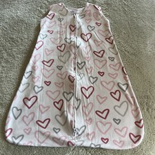 Halo Girls Pink Gray Stars Fleece Sleepsak SMALL 0-6 Months