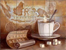 Coffee Tile Backsplash Theresa Kasun Art Ceramic Mural EC-TK002