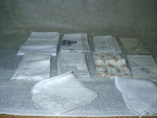 10 Mixed Lot Vintage Hankies Handkerchief Crochet Edge Trim Lace Flower