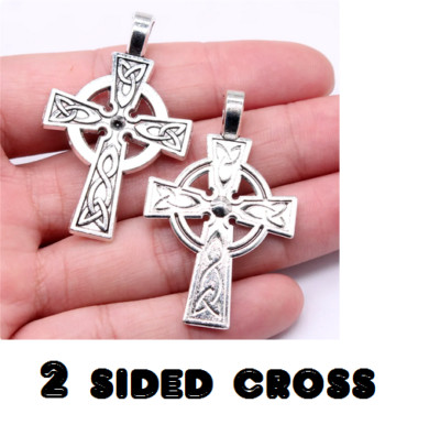Men Large IRISH CELTIC KNOT CROSS Pendant On 925 Sterling Silver 22 ...