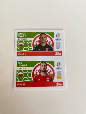Topps EURO EM 2024 Sticker WAL 2+WAL 3 - Danny Ward/Ben Davies