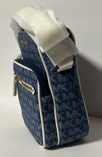 ๐ผ๐ฆ Michael Kors ๐ผ๐ฆ Signature Bedford Zip Denim Flight Crossbody Bag ๐ผ GB35 - Picture 5 of 7
