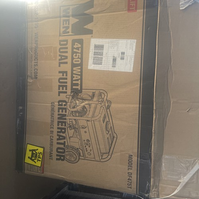 #ad WEN DF475T 4750W Dual Fuel Portable Generator w Wheel Kit amp; Electric Start $250.00