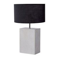 Tischleuchte Weiß Schwarz 60 Cm Hoch Marmor Stoff FüR E27 Modern Tischlampe