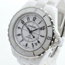 Used CHANEL H0970 J12 date Man's Wrist watch White