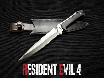 Jack Krauser Messer Replika - RE4 Carbonstahl Spielmesser mit Micarta & Scheide