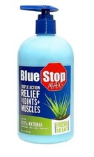 Blue Stop Max Gel - Muscle/Joint Relief, Menthol  Emu Oil, 16oz Pump