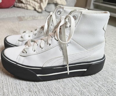 Puma  Kaia High-top white and Black Platform Sneakers size 7.5
