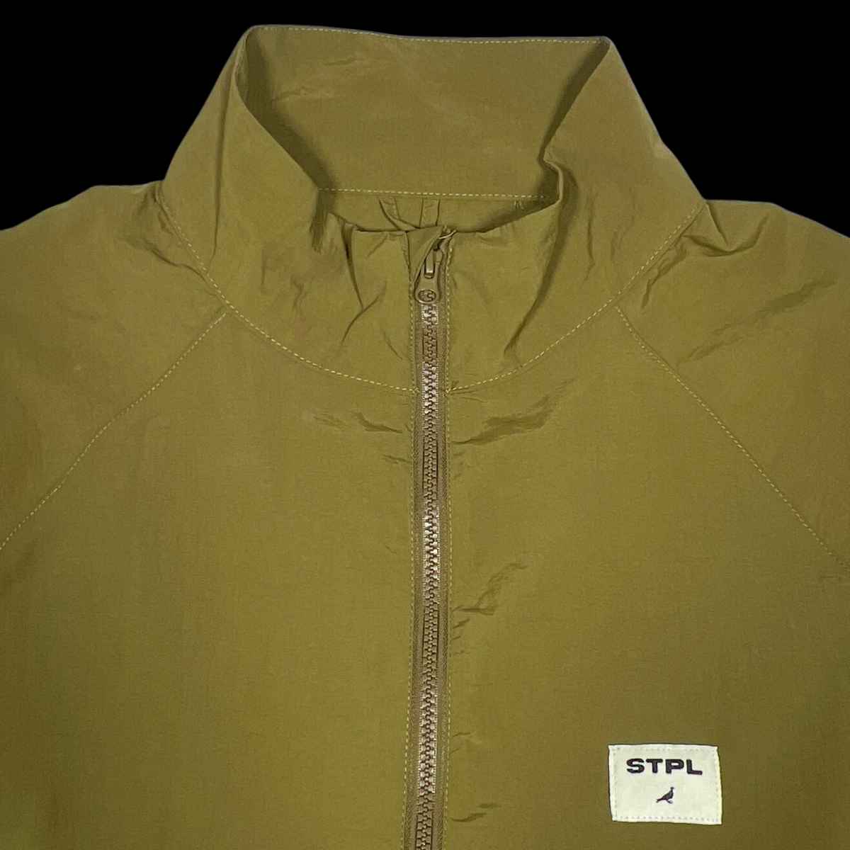 Staple Pigeon STPL Windbreaker Mens XL Olive Green Half Zip