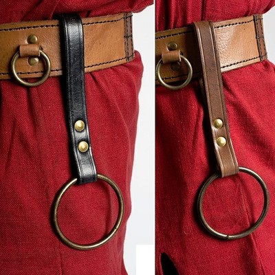 Hochwertiger Leder Ring Halter für Schwert, Axt, Streitkolben etc Kostüm Reenactment & LARP