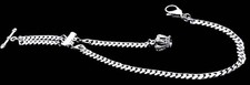 Stainless Steel Pocket Watch Chain With Ornate Fob and Magnet Sliding Tube