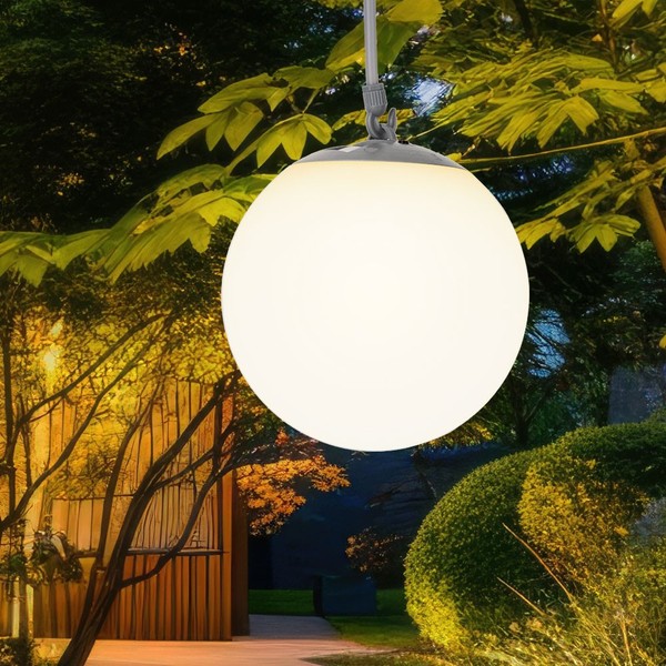 Solarlampe HäNgeleuchte AußEnlampe Gartenleuchte Kugel Balkonlampe Led H 75 Cm-image