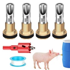 4 Pack Pig Waterer Nipples, Stainless Steel Hog Waterer Kit  4 Pack Pig Nipple