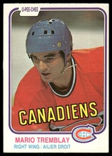 1981-82 O-Pee-Chee Vintage OPC Set Break Mario Tremblay Montreal Canadiens #192